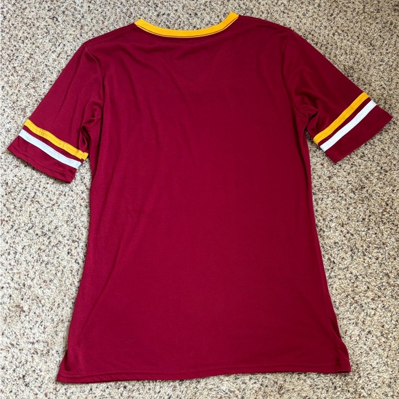 Iowa State Women’s V-Neck Tee - Garnet with Gold Trim - Picture 4 of 4